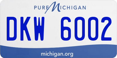 MI license plate DKW6002