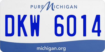 MI license plate DKW6014