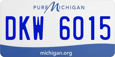 MI license plate DKW6015