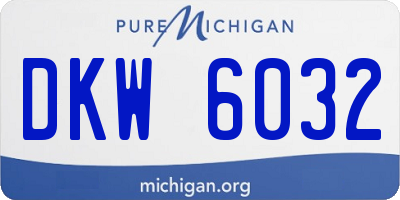 MI license plate DKW6032