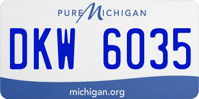 MI license plate DKW6035