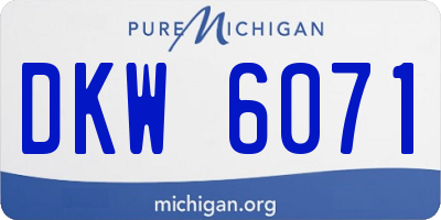 MI license plate DKW6071