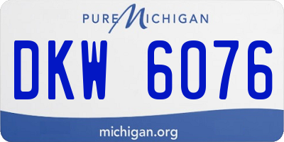 MI license plate DKW6076