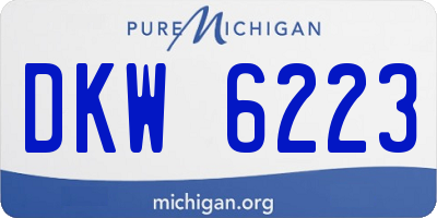 MI license plate DKW6223