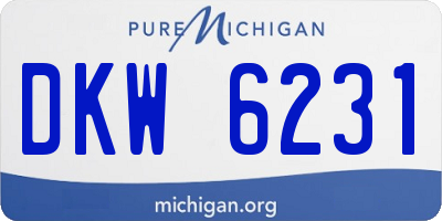 MI license plate DKW6231