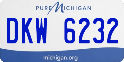 MI license plate DKW6232