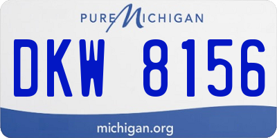 MI license plate DKW8156