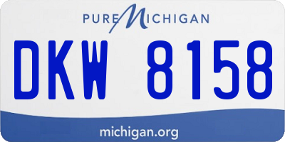 MI license plate DKW8158