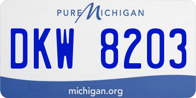 MI license plate DKW8203