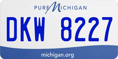 MI license plate DKW8227
