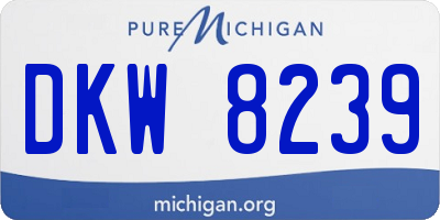 MI license plate DKW8239