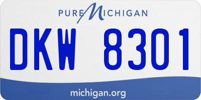 MI license plate DKW8301