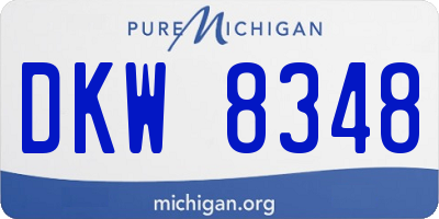 MI license plate DKW8348
