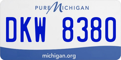 MI license plate DKW8380