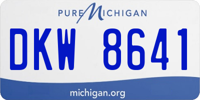 MI license plate DKW8641
