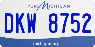 MI license plate DKW8752