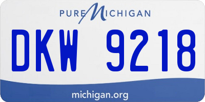 MI license plate DKW9218