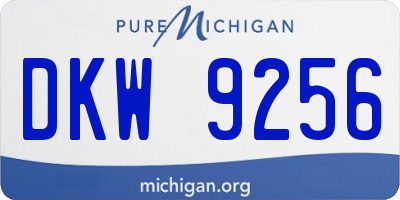 MI license plate DKW9256
