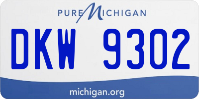 MI license plate DKW9302