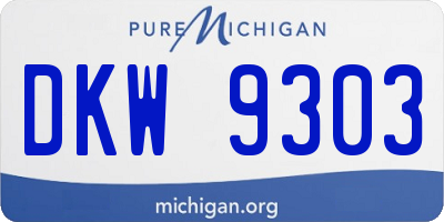 MI license plate DKW9303