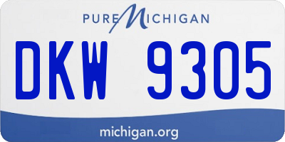 MI license plate DKW9305