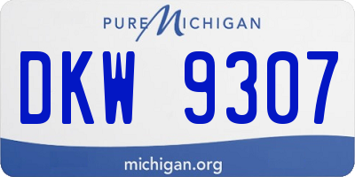MI license plate DKW9307
