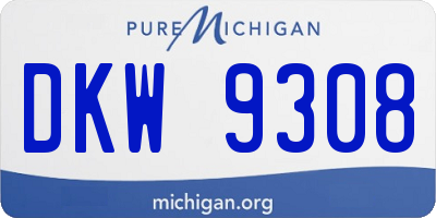 MI license plate DKW9308