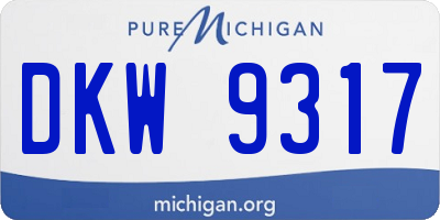 MI license plate DKW9317