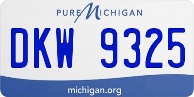 MI license plate DKW9325