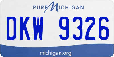 MI license plate DKW9326