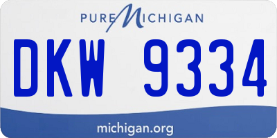 MI license plate DKW9334