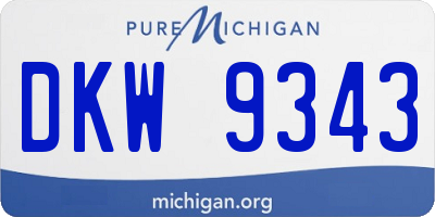 MI license plate DKW9343