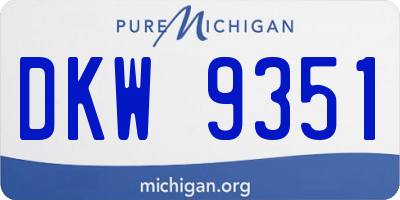 MI license plate DKW9351