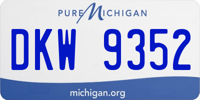 MI license plate DKW9352