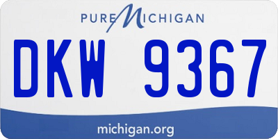 MI license plate DKW9367