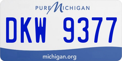 MI license plate DKW9377