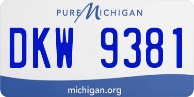 MI license plate DKW9381