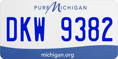 MI license plate DKW9382