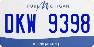 MI license plate DKW9398