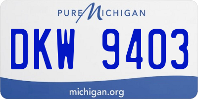 MI license plate DKW9403