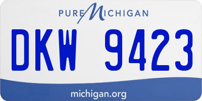 MI license plate DKW9423