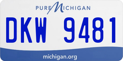 MI license plate DKW9481