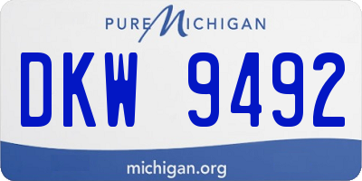 MI license plate DKW9492