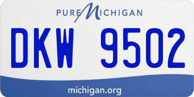 MI license plate DKW9502