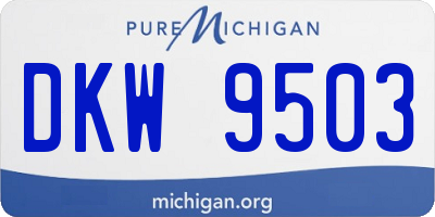 MI license plate DKW9503