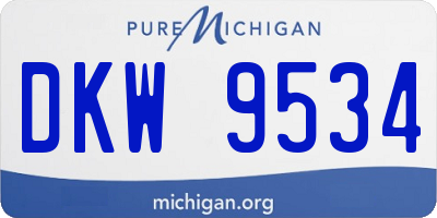 MI license plate DKW9534