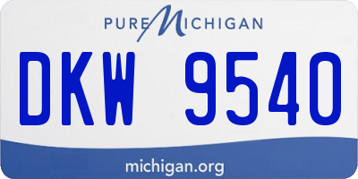 MI license plate DKW9540