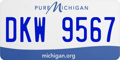 MI license plate DKW9567