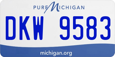 MI license plate DKW9583