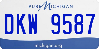 MI license plate DKW9587